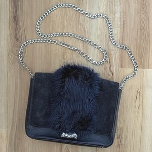 Loeffler Randall Faux Fur Chain Crossbody Bag